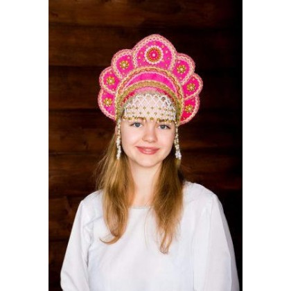 Headdress Kokoshnik "Elena" - Russian traditional Folk Costume