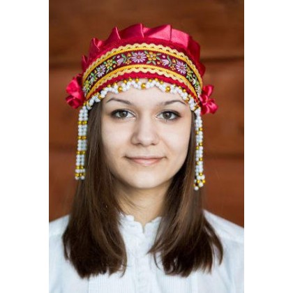 Headdress Kokoshnik "Inna" - Russian traditional Folk Costume