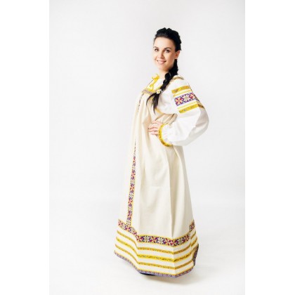 Russian traditional slavic dress, Sarafan from linen, Russian national costume Marusya