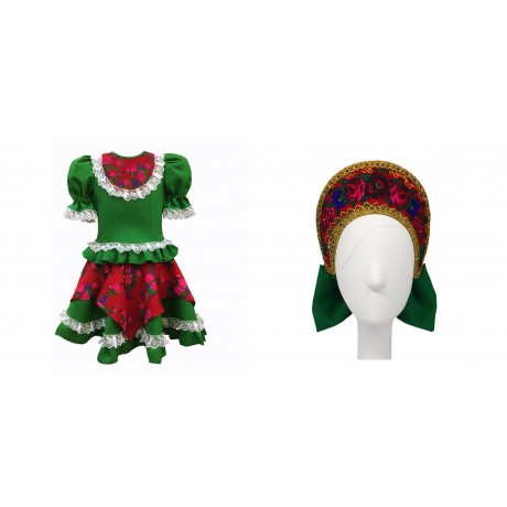 Dress for dance with kokoshnik "Quadrille" - Russian traditional folk costume