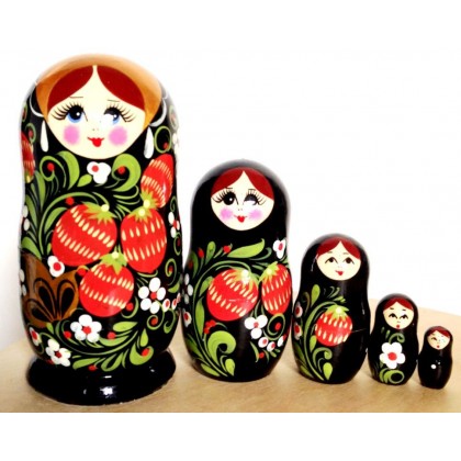 Nesting Doll 5 pcs 5.5" tall, Matryoshka doll, Hand painted, Russian traditional art