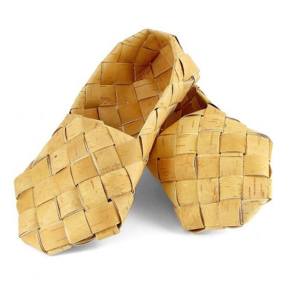 Birch bast shoes, Slavic historical footwear, ethnic footwear, country style, eco-friendly shoes