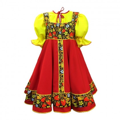 Russian dress for dance "Khohloma" and "Gzhel" - Russian traditional Folk Costume