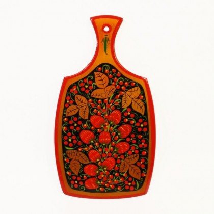 Cutting Board Khokhloma Painting, Hand painted cutting board, Russian traditional art