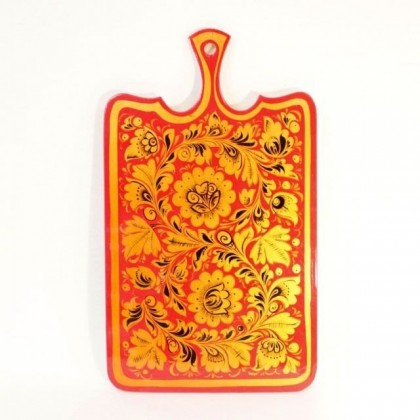 Big Cutting Board Khokhloma Painting, Hand painted cutting board, Russian traditional art
