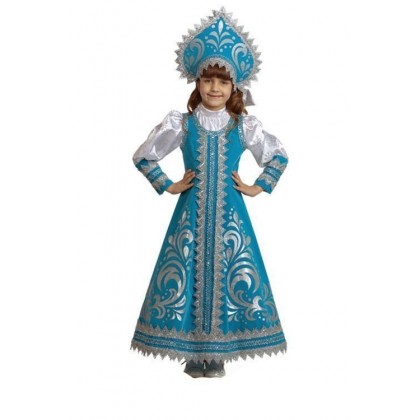 Costume the Snow Maiden + kokoshnik, Snegurochka, Russian costume winter traditional, Winter dress for girl