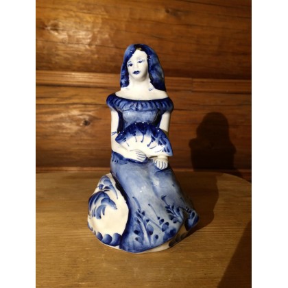 Figurine Gzhel collection "Girl with a fan"