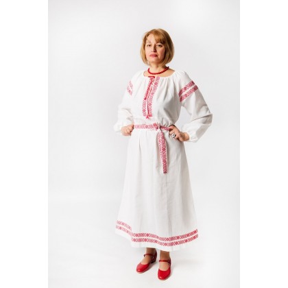 Loose dress / Unique Linen Dress/ long Linen tunic / Linen russian dress / Russian folklore costume