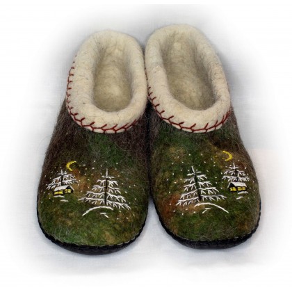 Felt boots shoes, slippers, Slavic historical footwear, ethnic footwear, country style, eco-friendly shoes, wool felt shoes