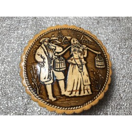 Birch Bark Jewelry Box with image Russian girl and..
