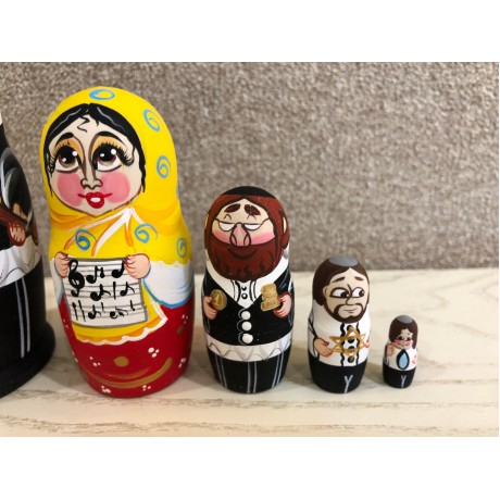 Jewish family matryoshka, Family Gift Hannukah, Nesting Doll Jewish family Matryoshka, matryoshka musician, Russian doll