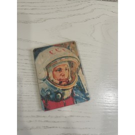 Gagarin, Cosmonaut of the USSR, space, Wooden magn..